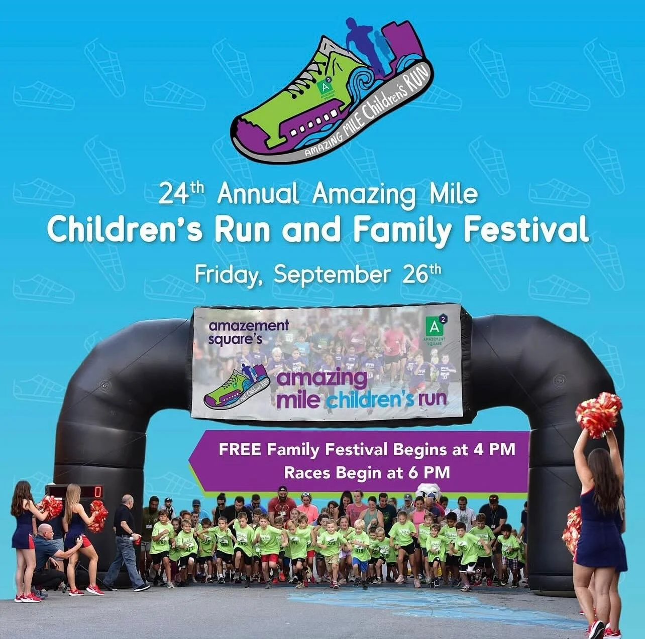 We are just 2 days away from our 24th Annual Amazing Mile Children&rsquo;s Run and Family Festival, and there is still time to register your runner for the one-mile run, half-mile run, or quarter-mile run! 

Included in the FREE Family Festival!
&nbs