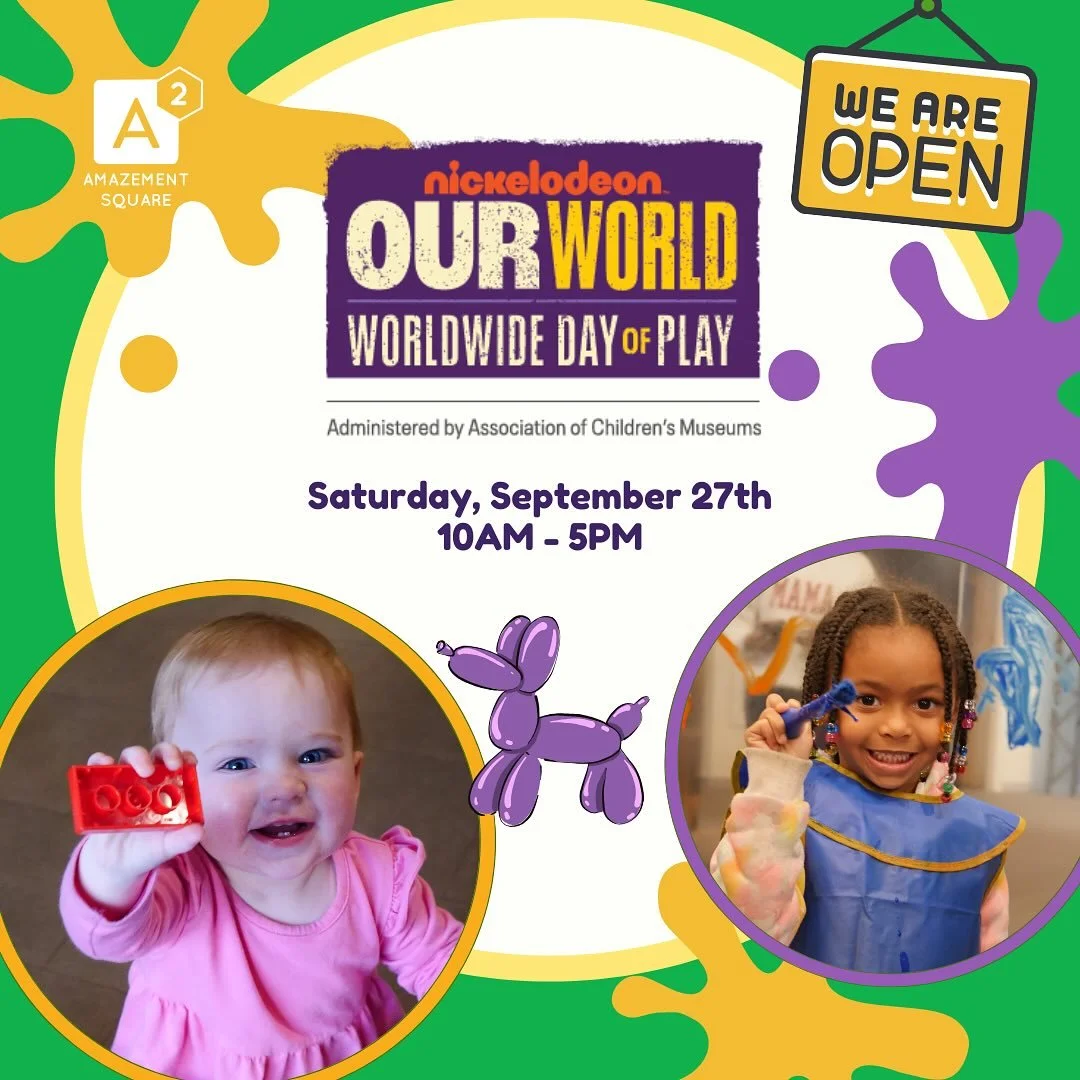 🎉 We are back open from 10AM to 5PM today and we are so excited to welcome back our amazing visitors! Join us today for Worldwide Day of Play! Check out our new exhibition in the Changing Gallery, Creation Station STEM, located on the second floor, 