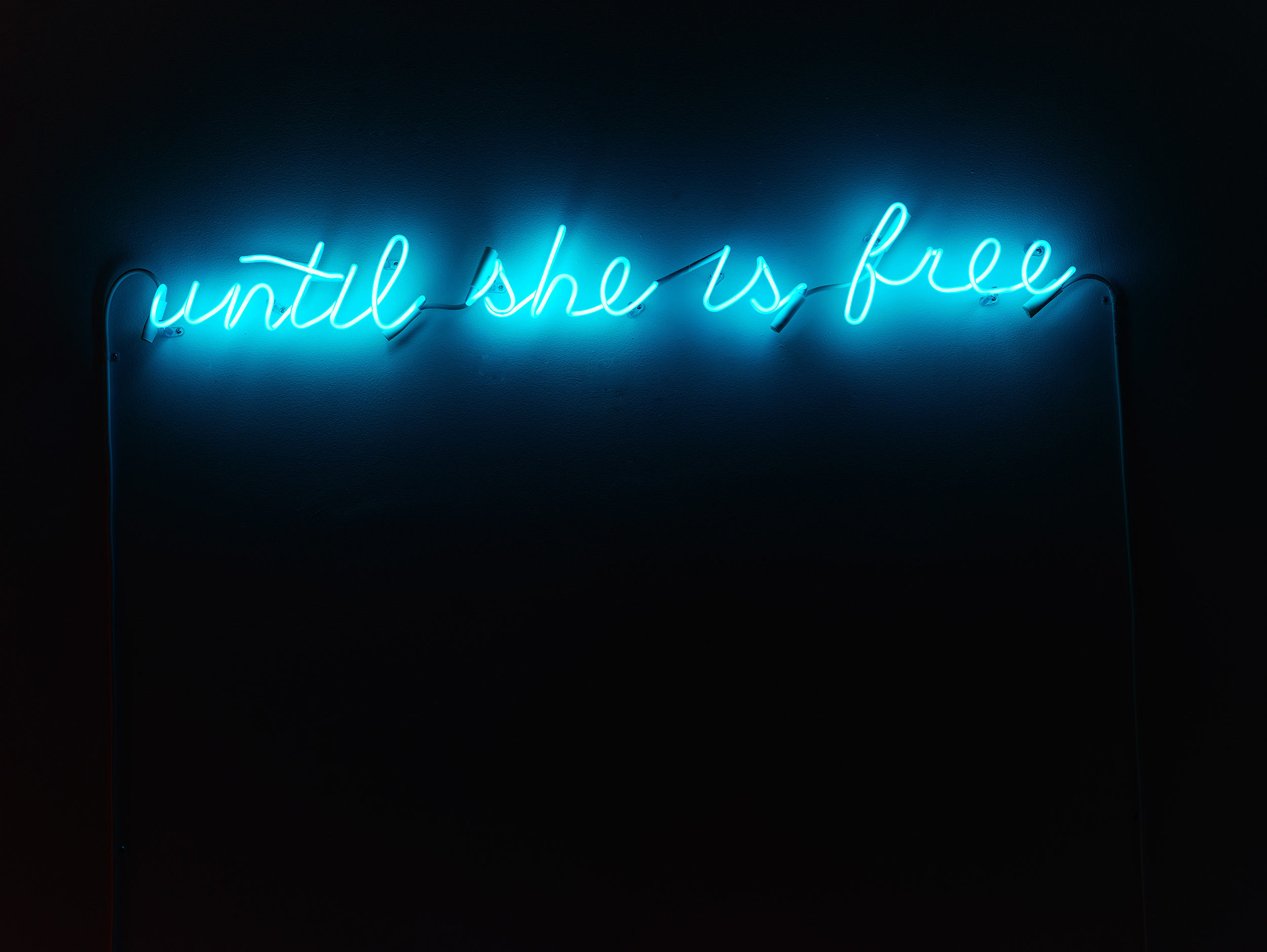  Until She is Free, 2016 neon 7 x 48 x 2 in. (18 x 122 x 5 cm) 