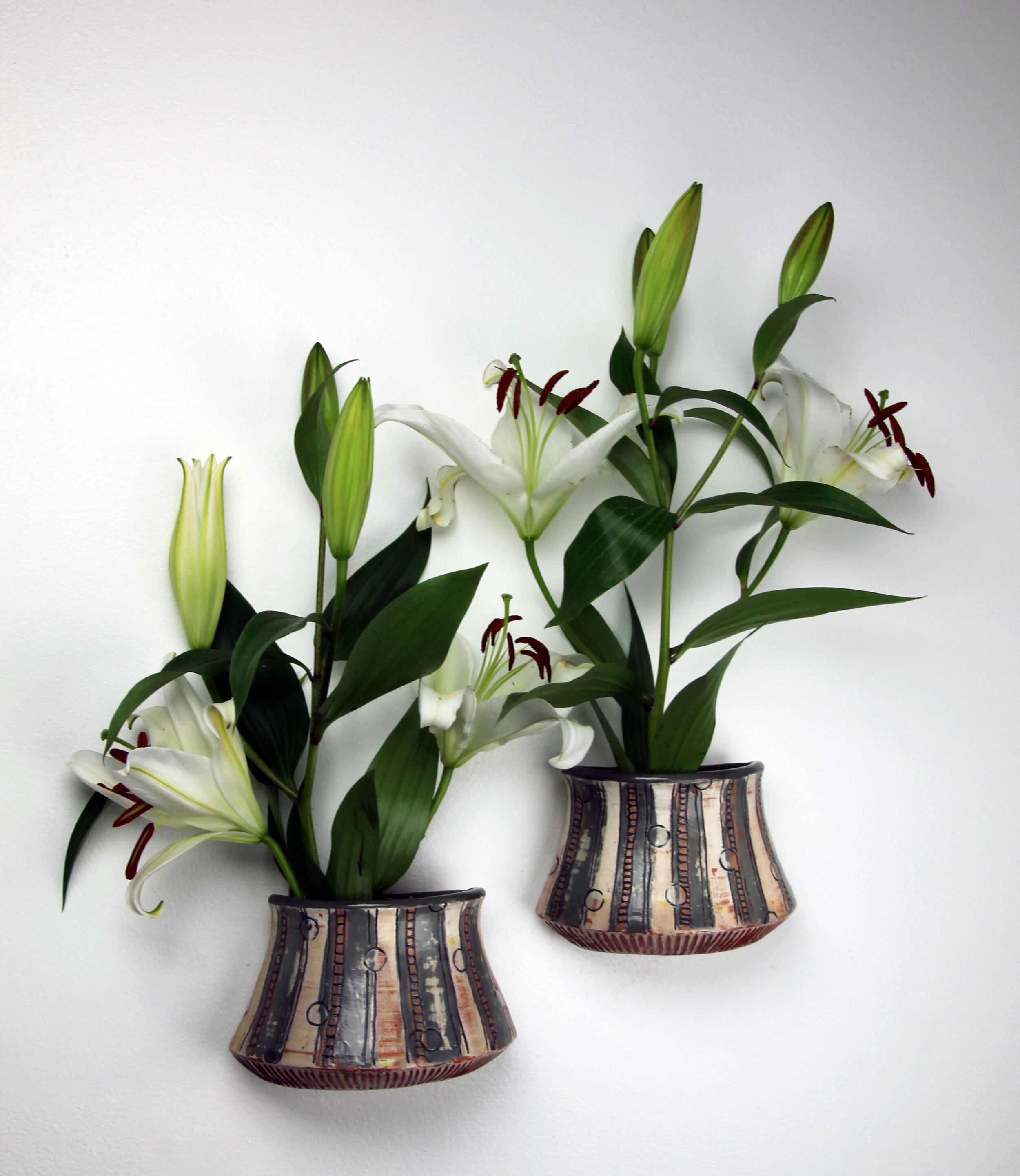 Two Trolley Track Vases