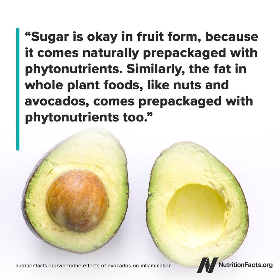 Facts. Look to the plants, my friends. It&rsquo;s all about the plants. 💚💚💚💚

Repost from @nutrition_facts_org
&bull;
The effects of avocados on inflammation: http://bit.ly/2Mne3gy⁠
⁠
Download our free Daily Dozen app today and start including so
