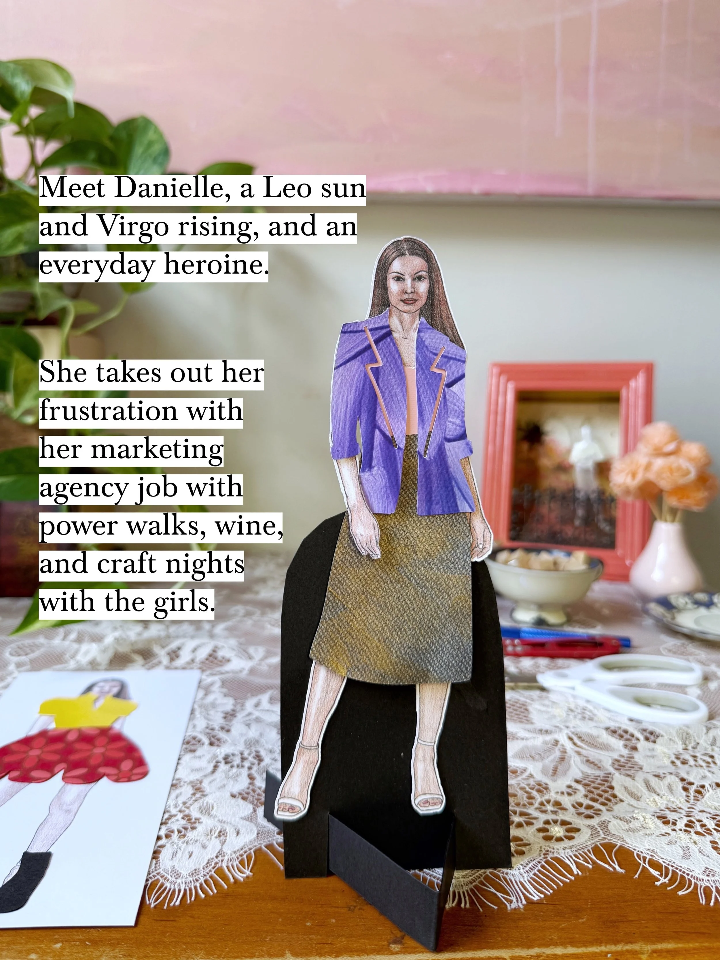 This first example may seem familiar to those who know me. Oops. 

Future heroines will be developed based on astrology, tarot, and let&rsquo;s face it, my current mood. 

Join the Monthly Heroine mail club to receive the first in this new collectibl