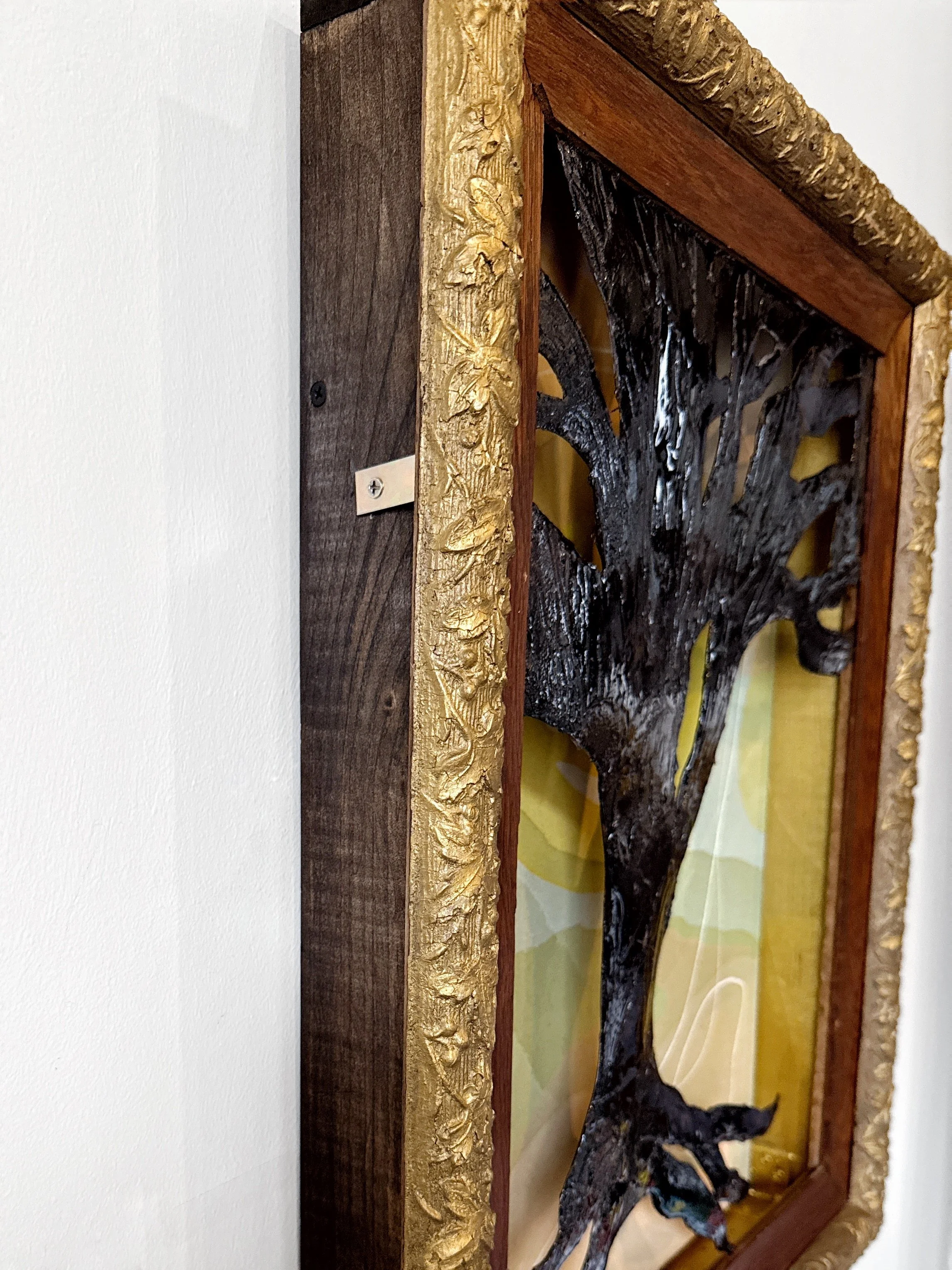 Original 3D mixed media artwork by Maggie Callan. Acrylic paint on canvas with resin-coated paper.