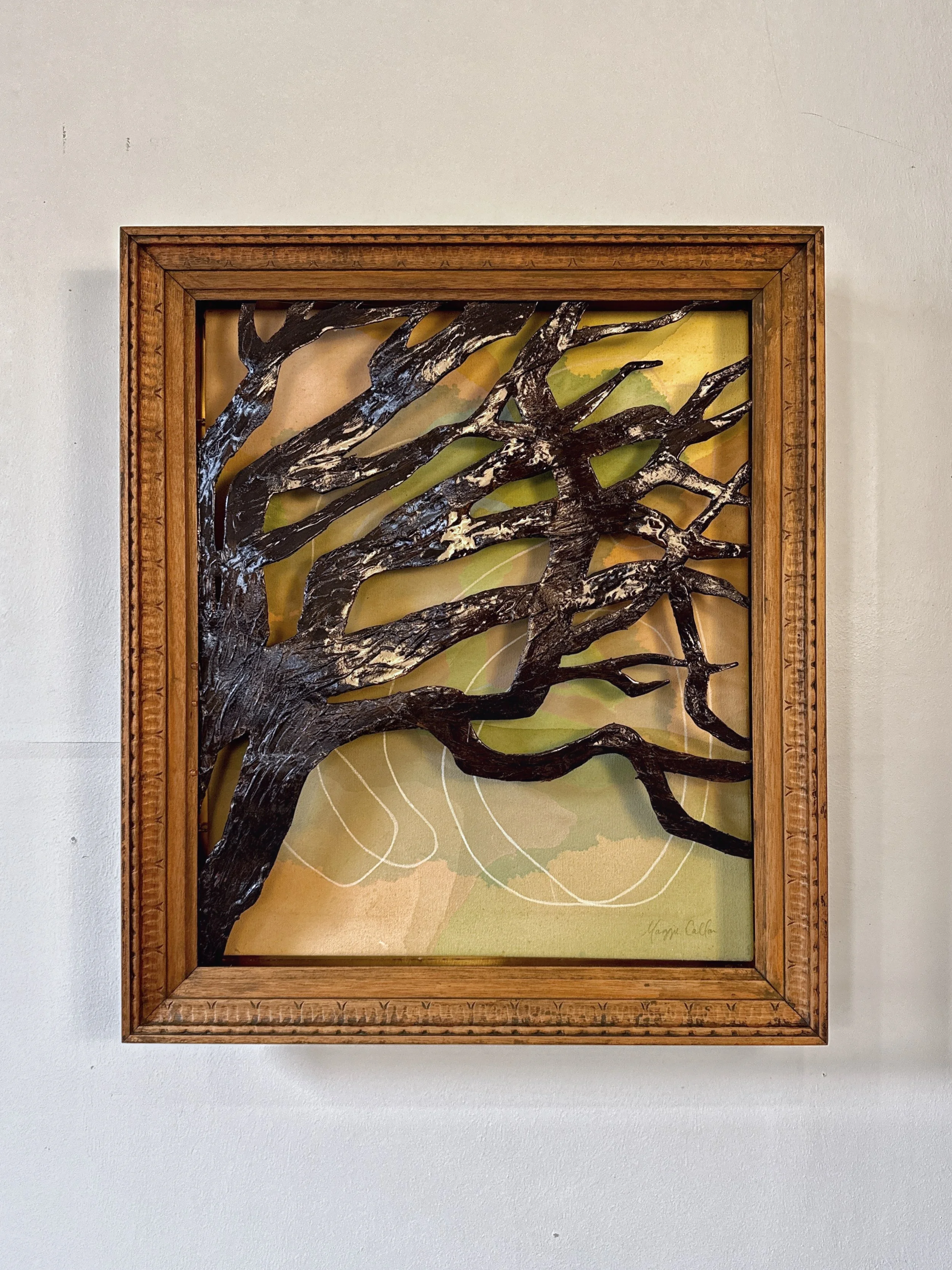 Original 3D mixed media artwork by Maggie Callan. Acrylic paint on canvas with resin-coated paper.