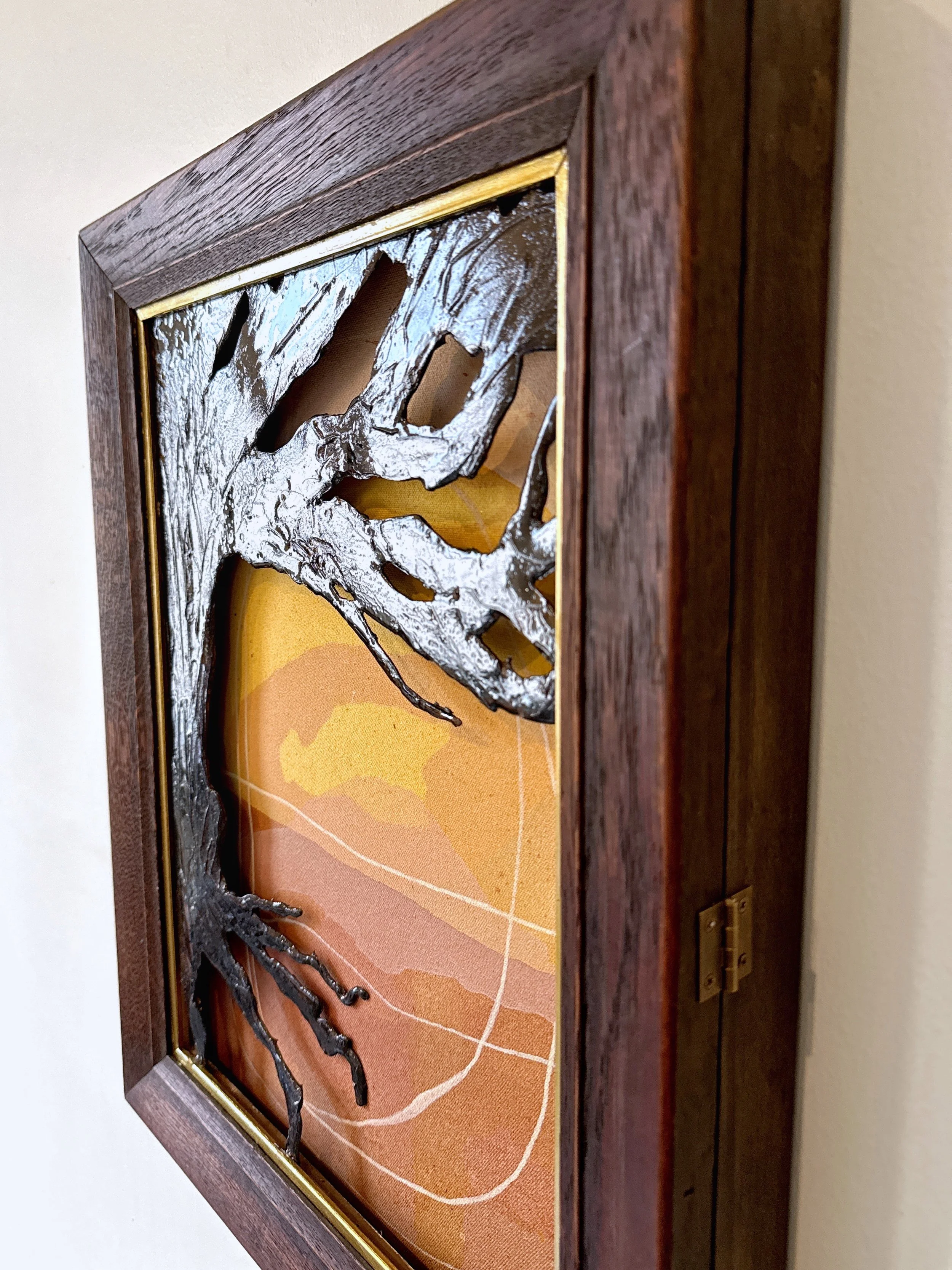 Original 3D mixed media artwork by Maggie Callan. Acrylic paint on canvas with resin-coated paper.