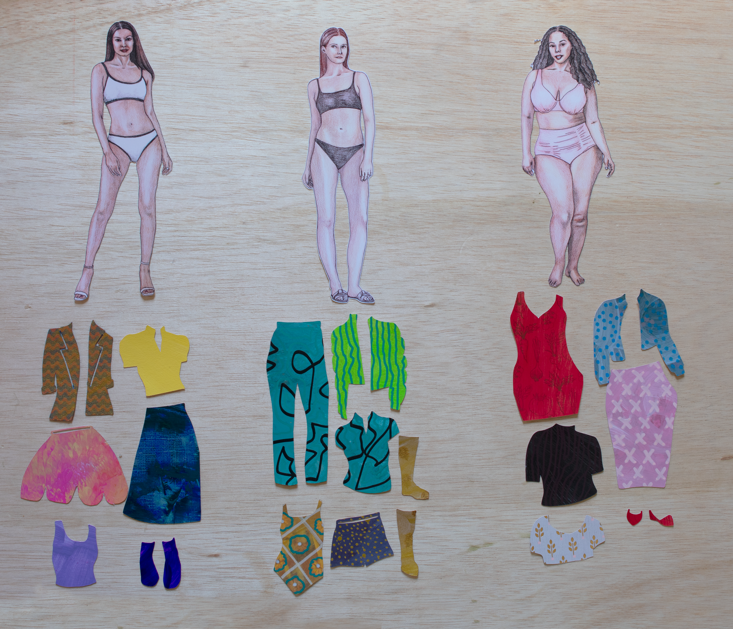 Monthly Heroine paper doll mail club by New Orleans mixed media artist Maggie Callan