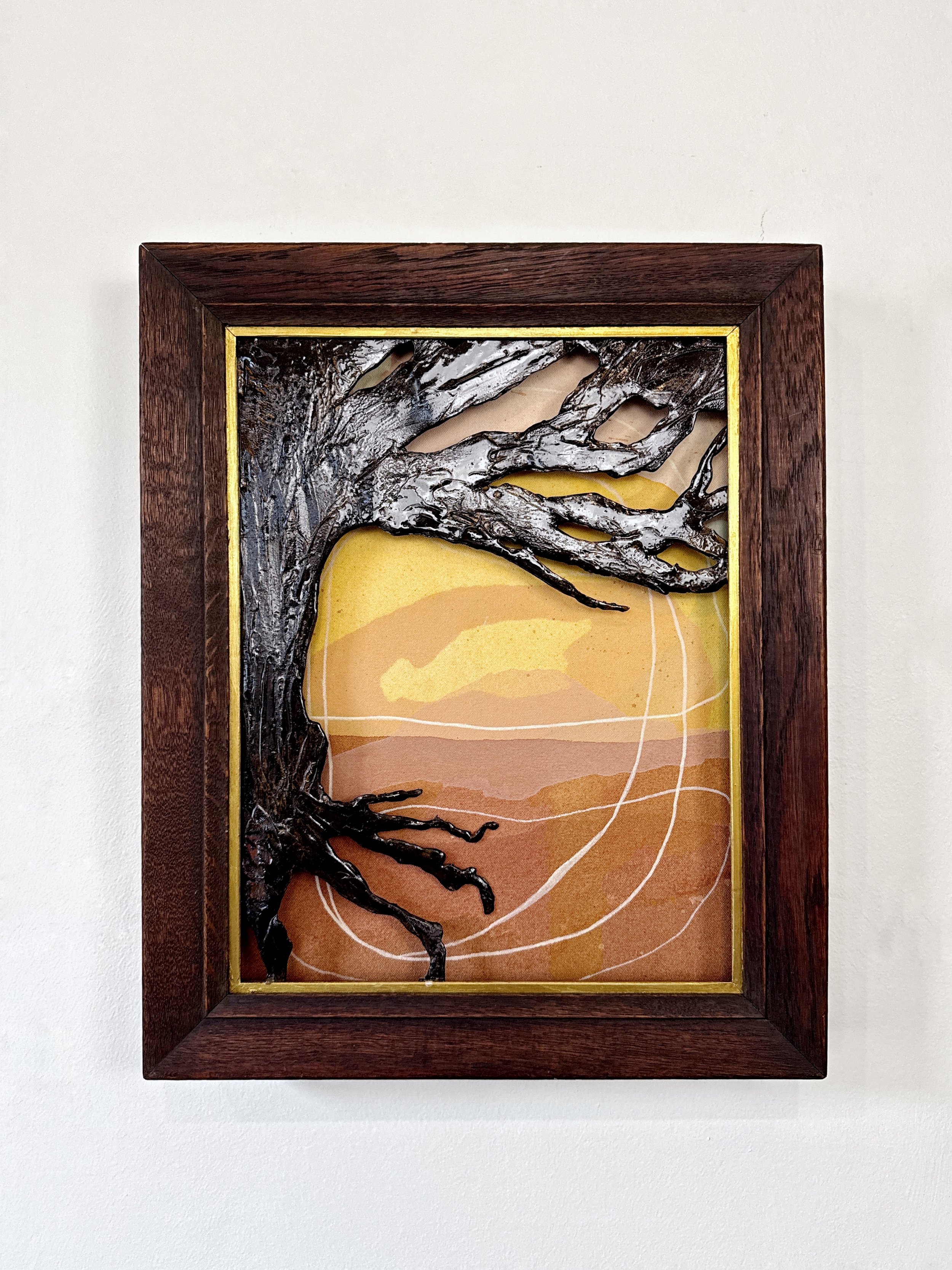 Original 3D mixed media artwork by Maggie Callan. Acrylic paint on canvas with resin-coated paper.