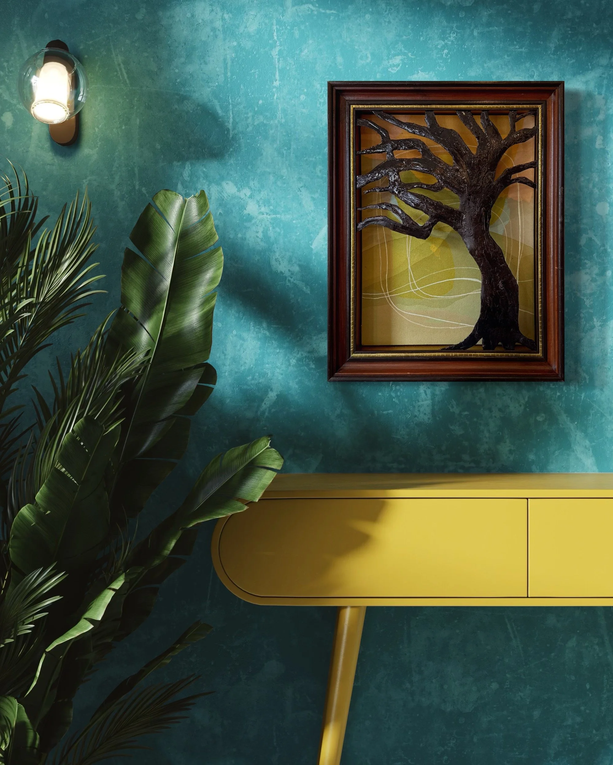 Original 3D mixed media artwork by Maggie Callan. Acrylic paint on canvas with resin-coated paper.