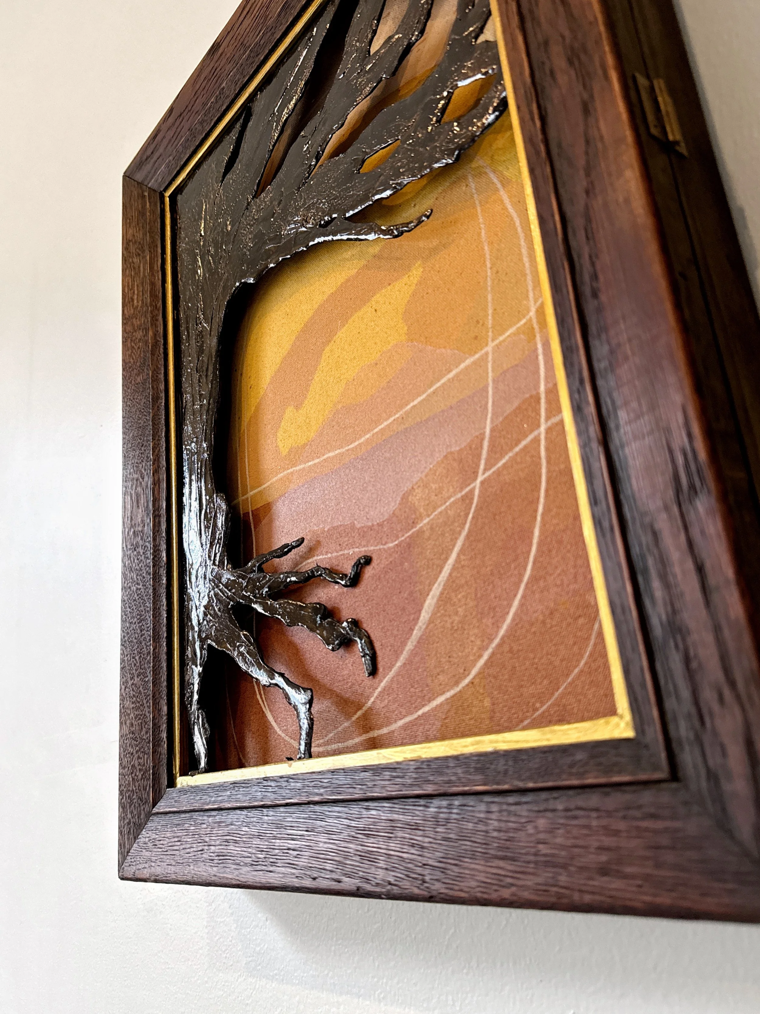 Original 3D mixed media artwork by Maggie Callan. Acrylic paint on canvas with resin-coated paper.