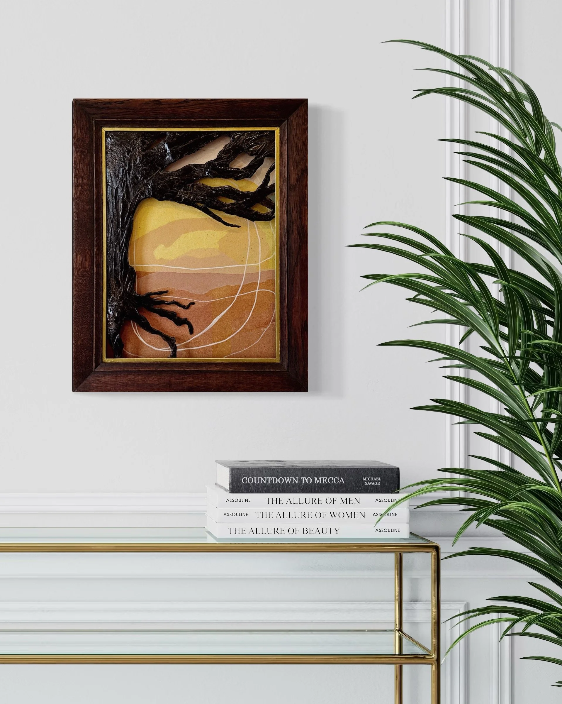 Original 3D mixed media artwork by Maggie Callan. Acrylic paint on canvas with resin-coated paper.