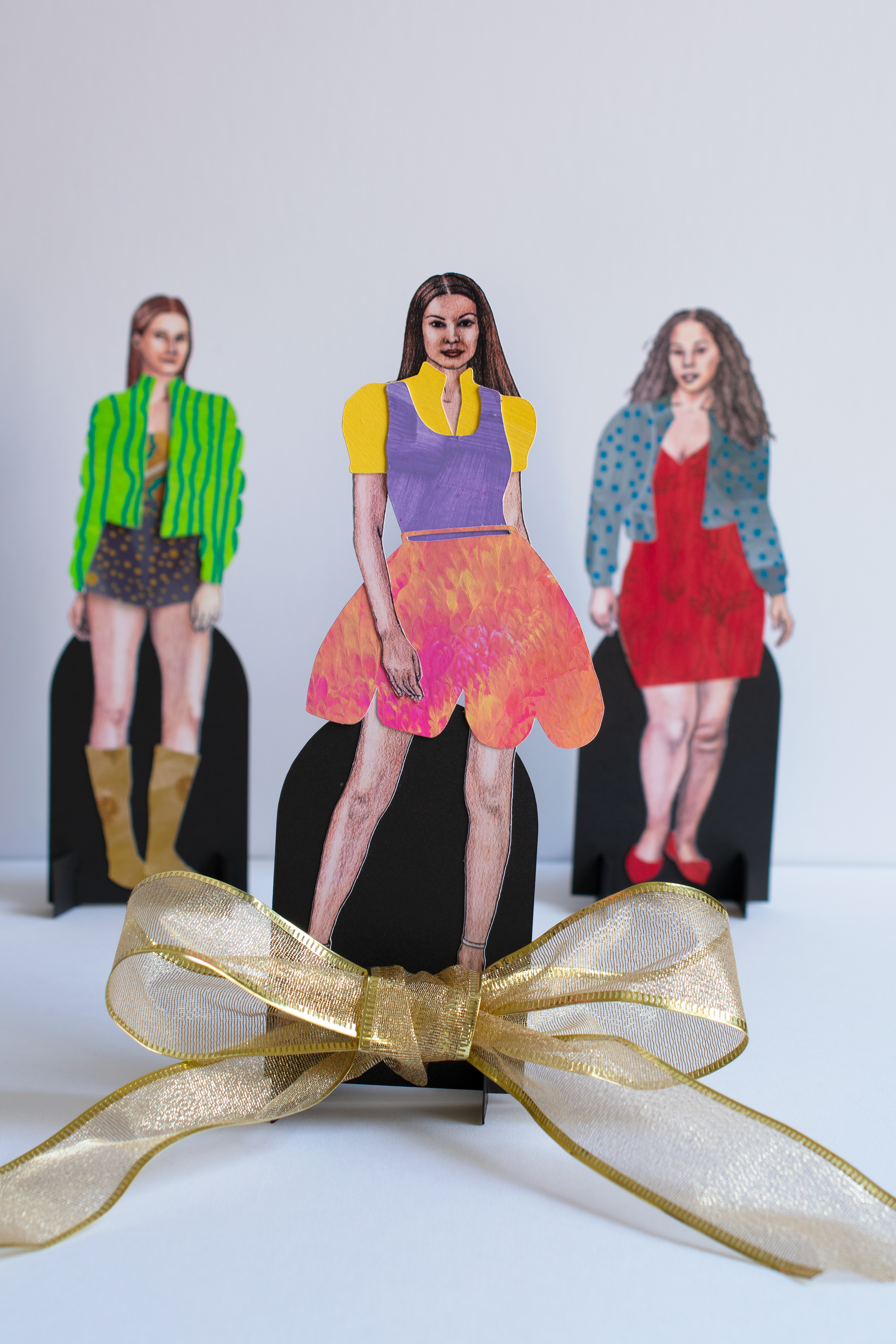 Holiday Gift Monthly Heroine paper doll mail club by New Orleans mixed media artist Maggie Callan