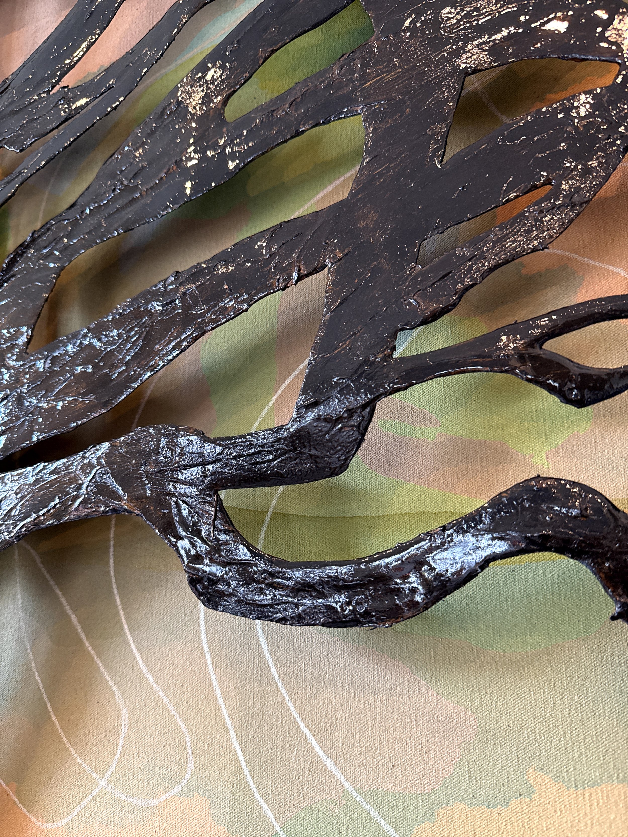 Original 3D mixed media artwork by Maggie Callan. Acrylic paint on canvas with resin-coated paper.