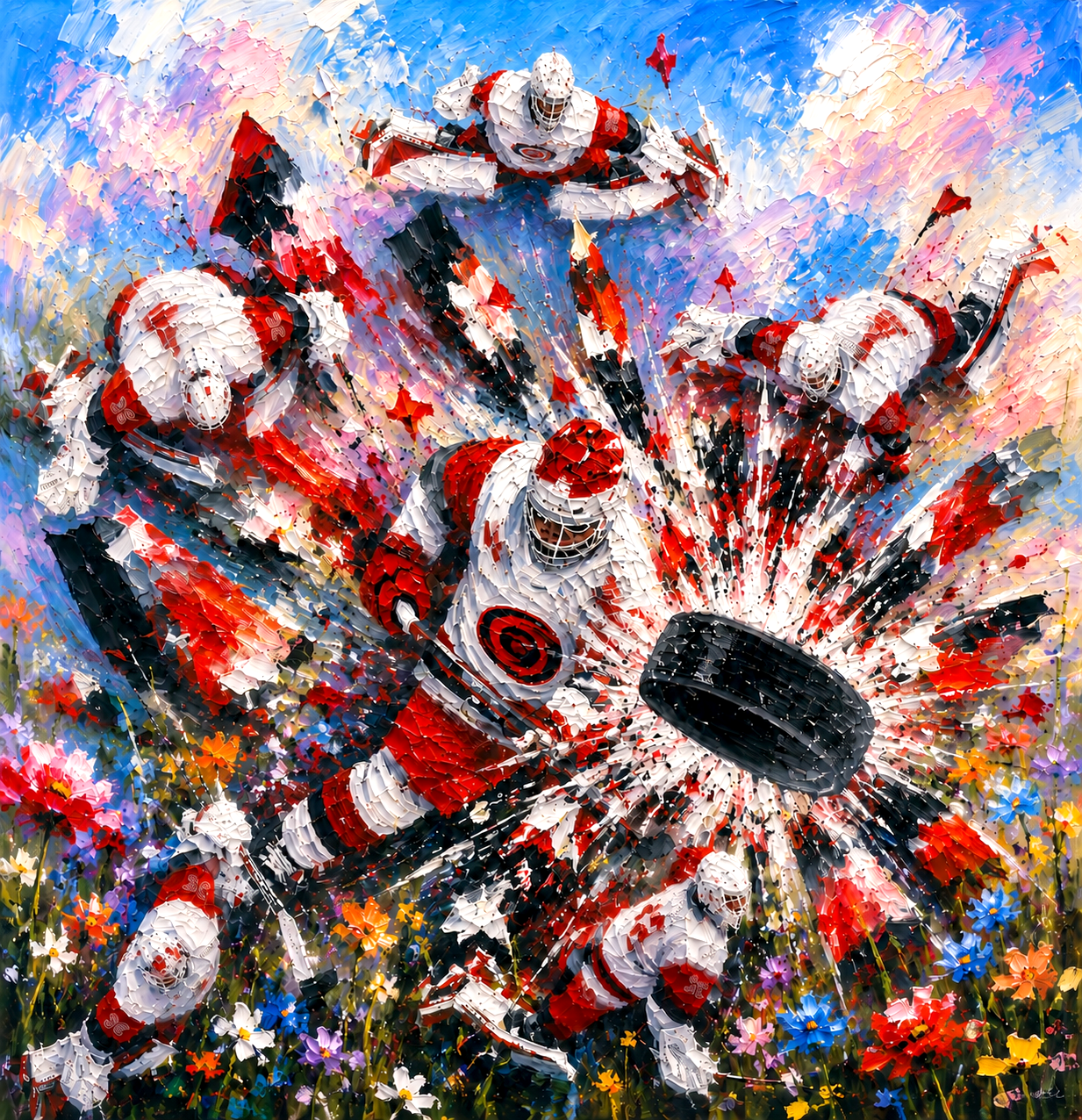 Carolina Hurricanes in Bloom 12"x12" Print