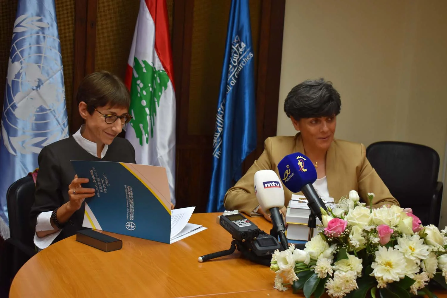 181003-Mireille Girard UNHCR representative in Lebanon visits the Middle East Council of Churches (MECC).jpg