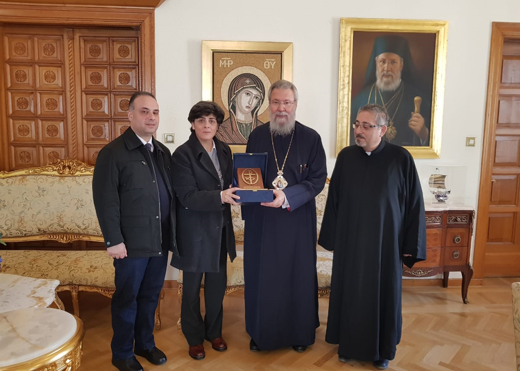 الأمينة العامة لمجلس كنائس الشرق الأوسط في زيارة لرئيس أساقفة قبرص ومطران الموارنة والمعهد اللاهوتي