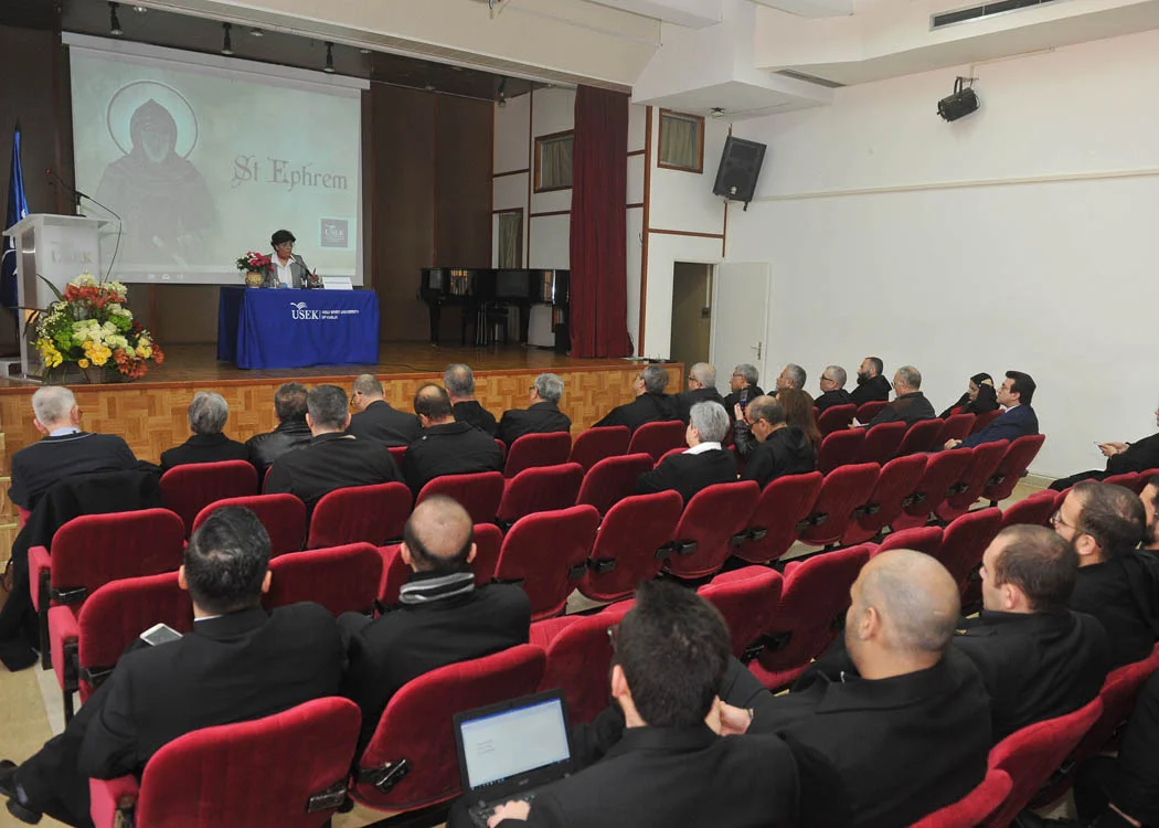 Dr. Bechealany in a seminar about the Church Mission Today in the Middle East at the Holy Spirit University – Kaslik:
