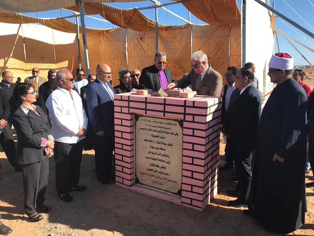 South Sinai Governor and the President of the Protestant Churches in Egypt lay the foundation stone for the first Evangelical Church in Sharm El Sheikh