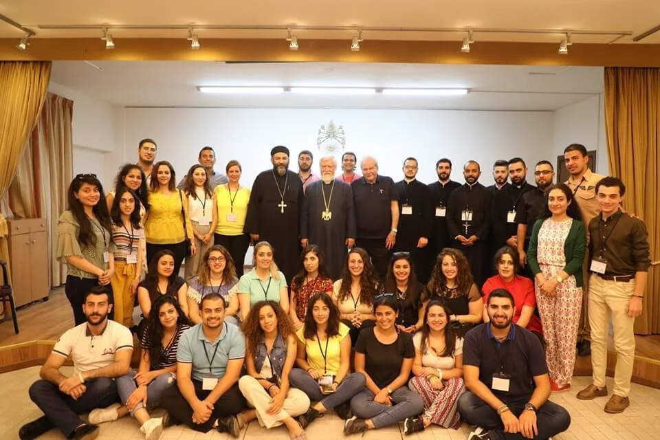 His Holiness Aram I delivers a lecture to the Youth of the Ecumenical Institute for the Middle East