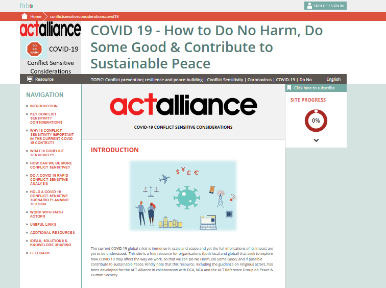 منظّمة "آكت اللاينس" تطلق منصّة جديدة حول فيروس كوفيد-19،  من إعداد الفريق المرجعي للسلام والأمن البشري 