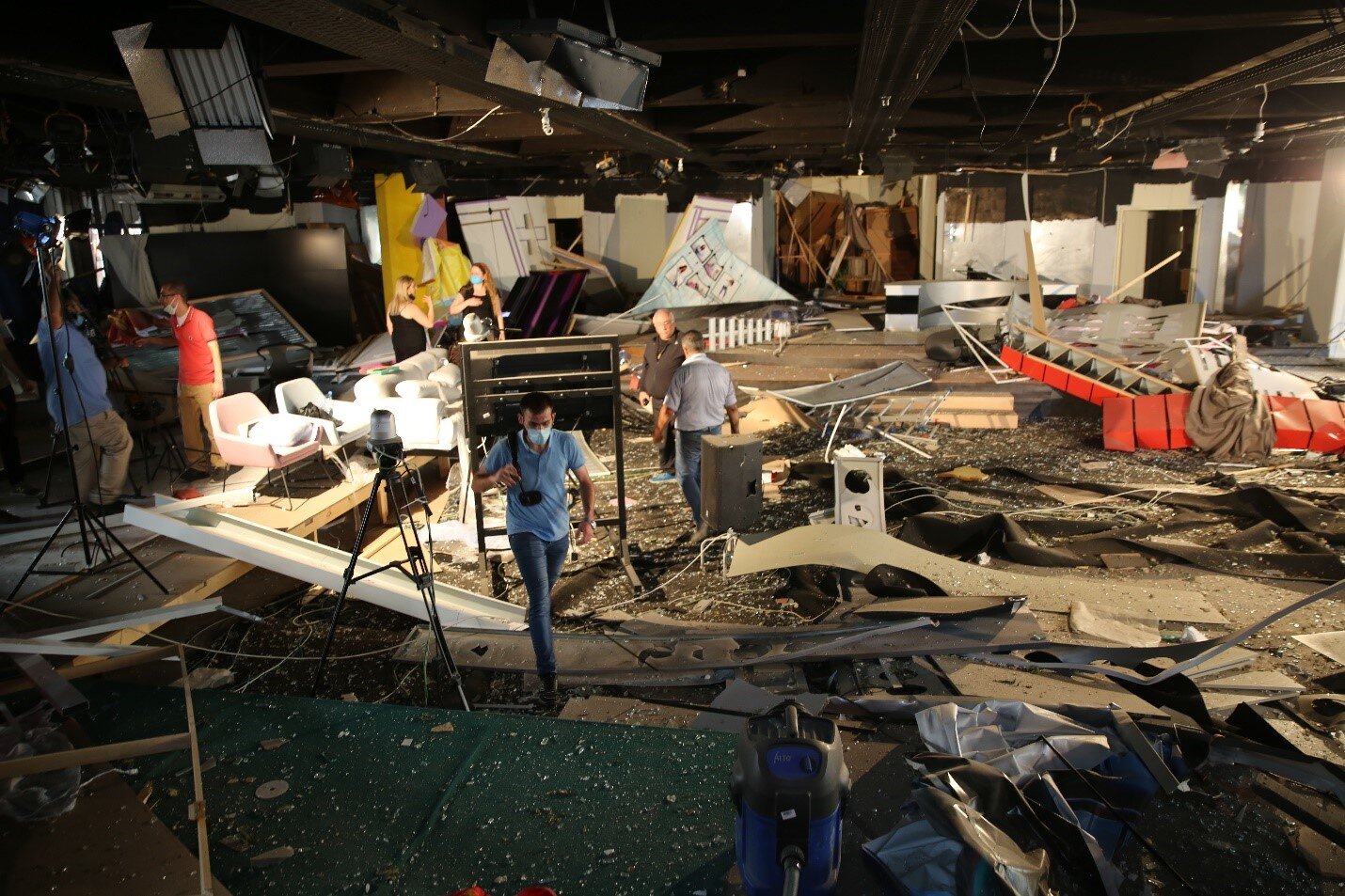   August 5th, a picture of the destroyed studios in Mar Michael Region  