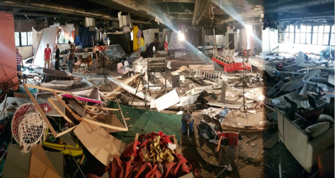  5 de agosto, foto del la destrucción de los estudios en la región de Mar Michael 