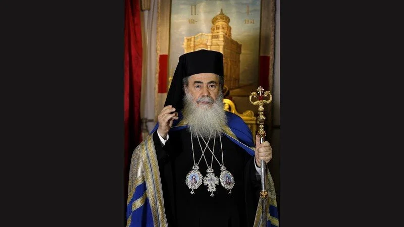 His Beatitude The Patriarch of Jerusalem Theophilos III at a Pastoral Tele-Communication with the flock of Jordan 