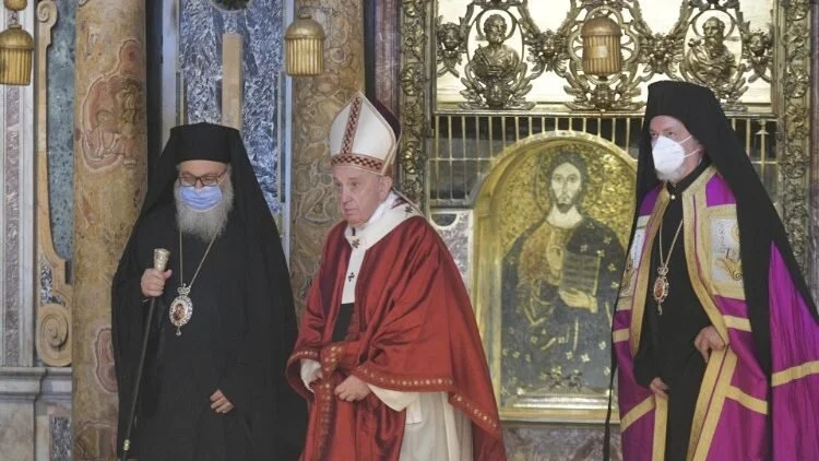 His Beatitude Patriarch John X meets His Holiness Pope Francis