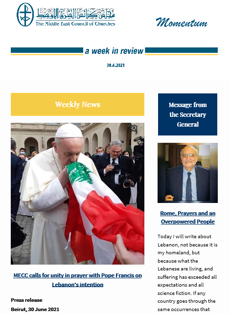 Momentum, the Weekly Newsletter from the Middle East Council of Churches
