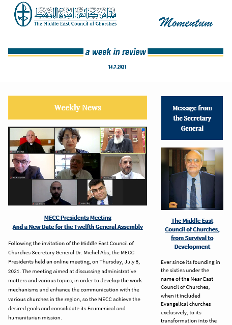 Momentum, the Weekly Newsletter from the Middle East Council of Churches