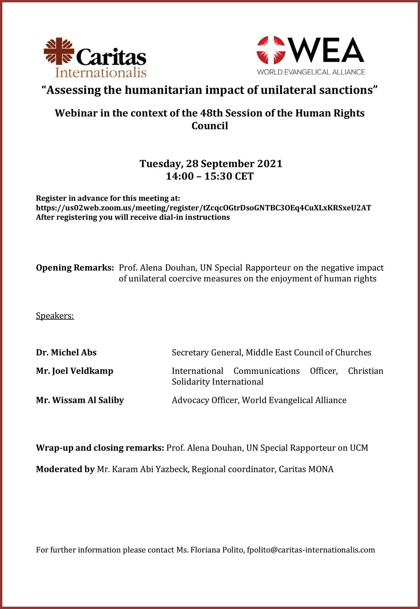 الأمين العام لمجلس كنائس الشرق الأوسط د. ميشال عبس يشارك في ندوة عالميّة من تنظيم منظّمة كاريتاس الدوليّة والتحالف الإنجيليّ العالميّ