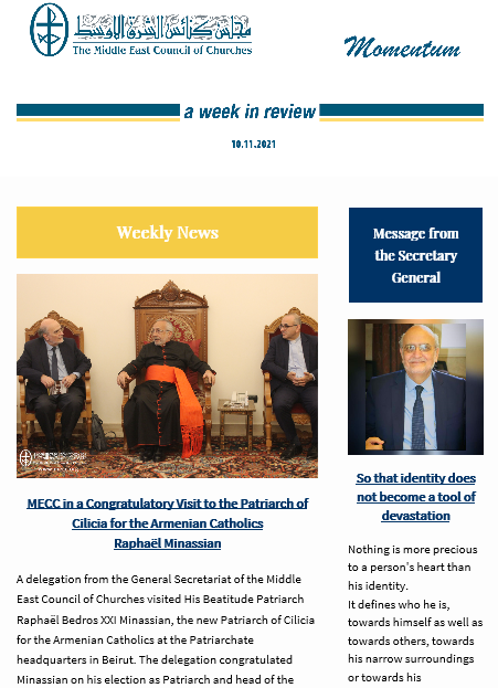 Momentum, the Weekly Newsletter from the Middle East Council of Churches
