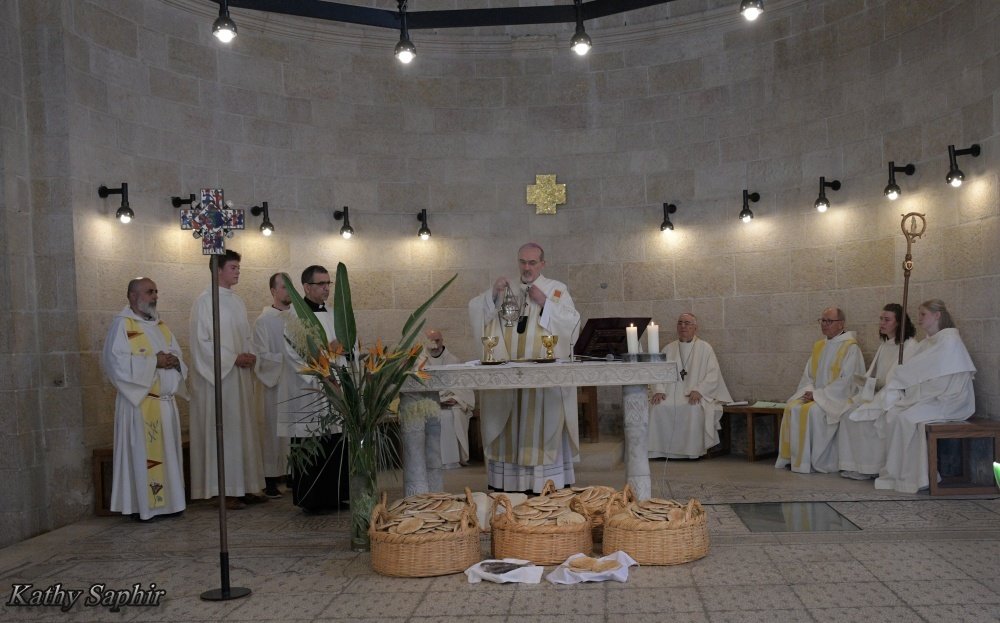His Beatitude Patriarch Pizzaballa celebrates the Feast of Multiplication of Loaves and Fishes in Tabgha