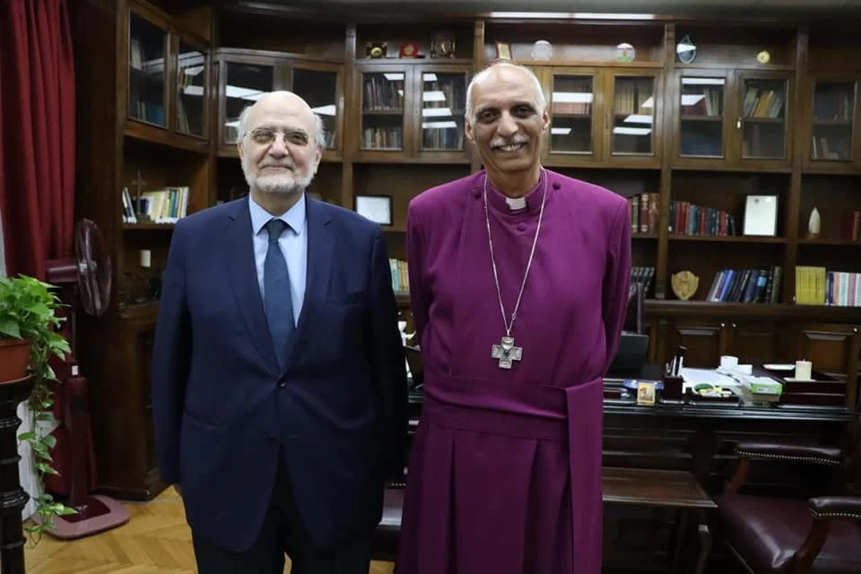 The Archbishop of the Episcopal/ Anglican Province of Alexandria Dr. Samy Fawzy Meets With the MECC Secretary General Dr. Michel Abs, and They Discuss Future Cooperation