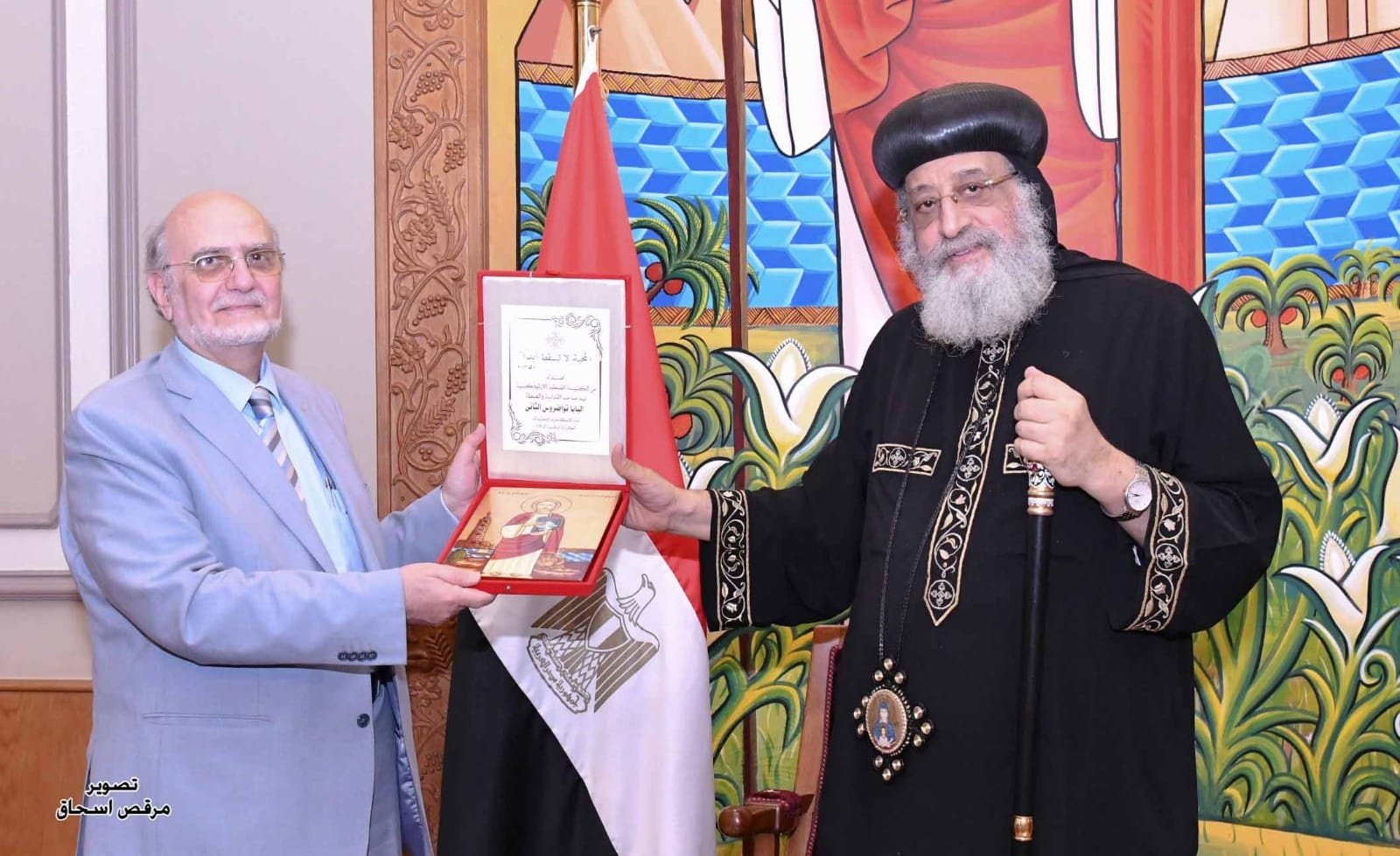 Su Santidad el Papa Tawadros II recibió al Secretario General del Consejo de Iglesias del Oriente Medio, Dr. Michel Abs