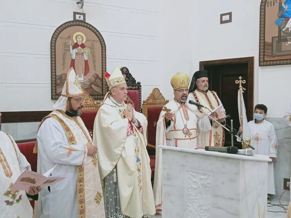 غبطة بطريرك الأقباط الكاثوليك الأنبا إبراهيم إسحق يترأّس إفتتاح وتدشين كنيسة الملاك ميخائيل، إبن بيتك في مدينة ٦ أكتوبر الجديدة بالجيزة