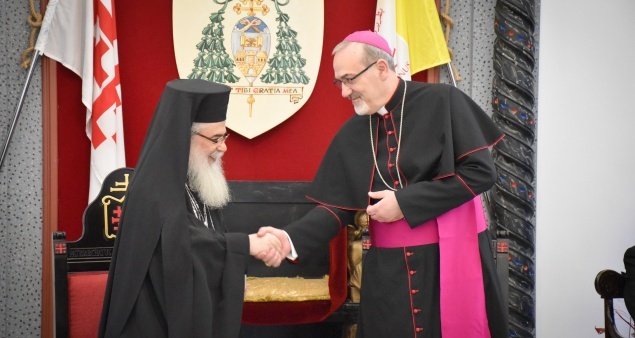Exchange of Christmas greetings between Christian leaders at the Latin Patriarchate
