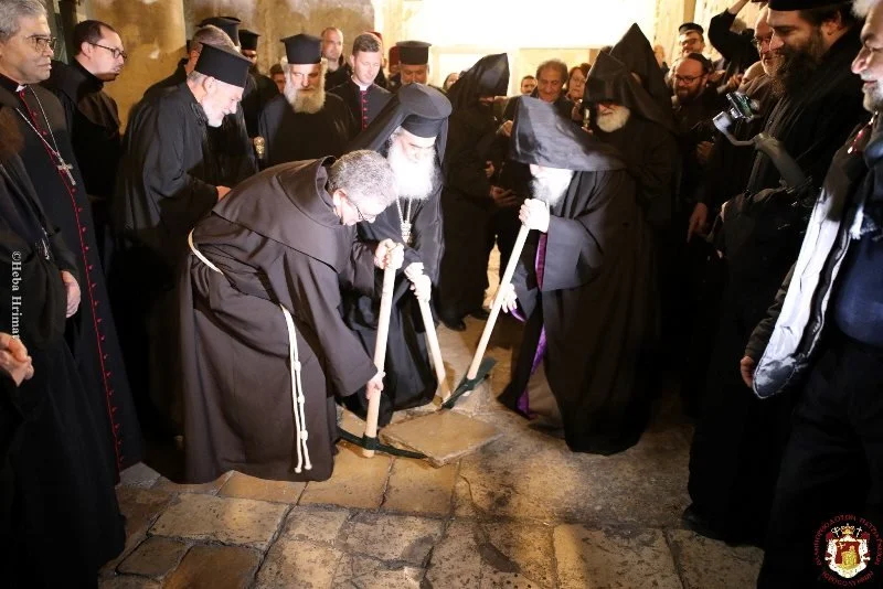 The Inauguration of the Restoration Work Beneath the Rotunda of the Church of the Holy Sepulchre