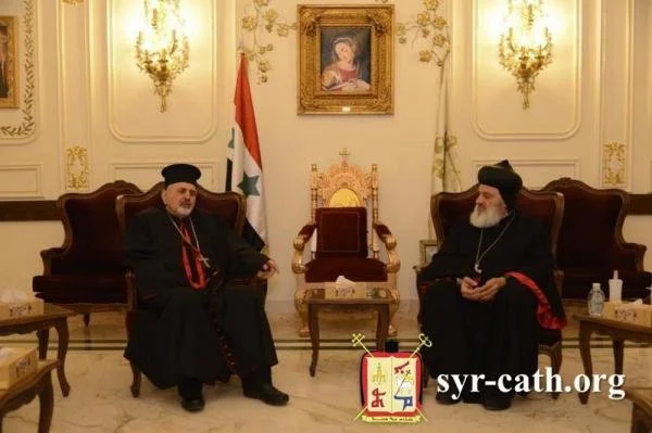 غبطة البطريرك مار اغناطيوس يوسف الثالث يونان يزور قداسة البطريرك مار اغناطيوس أفرام الثاني في دمشق 