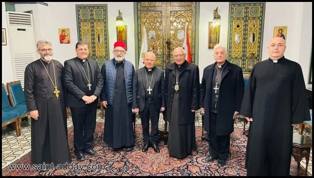 غبطة البطريرك الكاردينال ساكو يزور غبطة البطريرك يوسف العبسي في مقرّ إقامته بدمشق