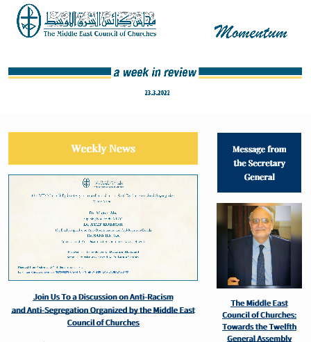 Momentum, the Weekly Newsletter from the Middle East Council of Churches