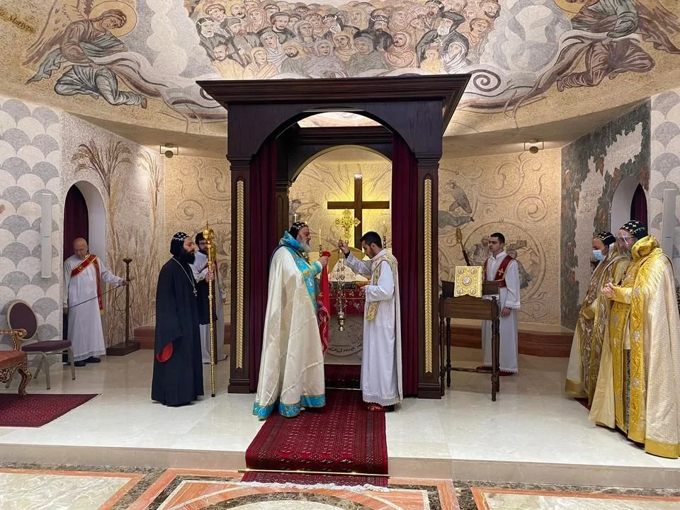 His Holiness Patriarch Mor Ignatius Aphrem II Celebrated the Holy Qurobo for the Feast of the Annunciation at St. Severius Church in Atchaneh 