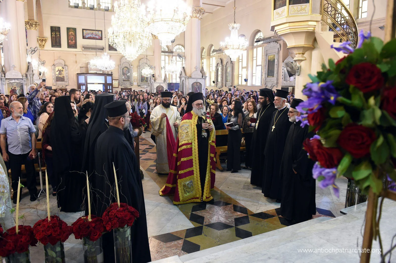 His Beatitude Patriarch John X Presided Over the Good Friday Prayer at the Holy Cross Church in Damascus