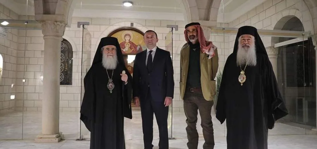 الأمير غازي ورئيس الوزراء الجورجي في دار مطرانيّة الروم الأرثوذكس