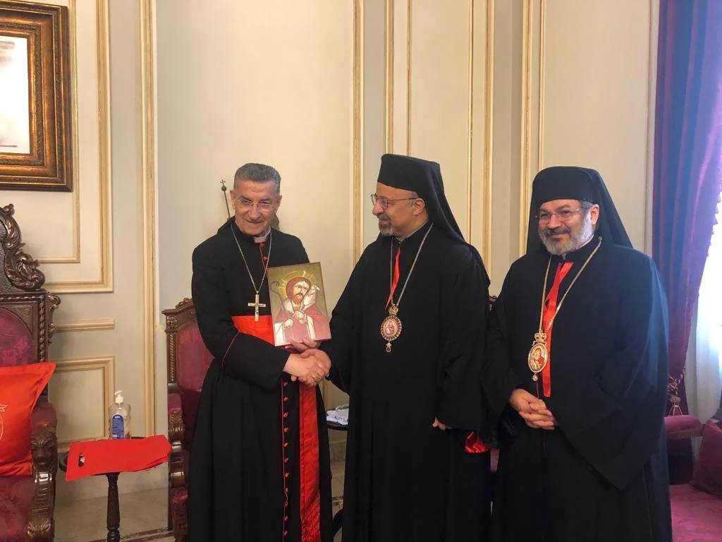 غبطة الأنبا البطريرك إبراهيم إسحق والأنبا توما حبيب يزوران غبطة البطريرك الراعي بلبنان