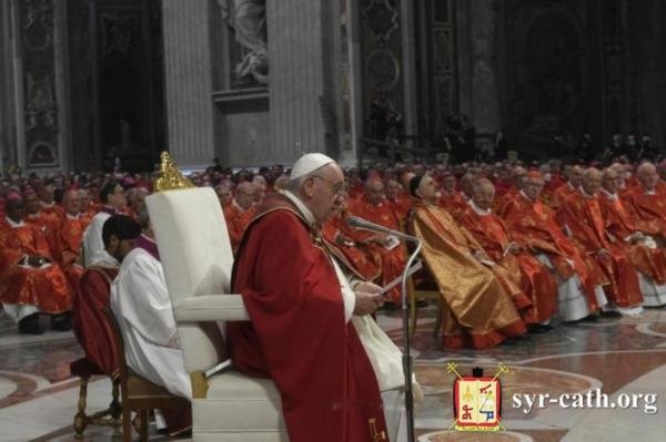 غبطة البطريرك مار اغناطيوس يوسف الثالث يونان يشارك في القدّاس الّذي ترأّسه قداسة البابا فرنسيس