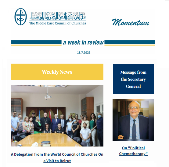 Momentum, the Weekly Newsletter from the Middle East Council of Churches