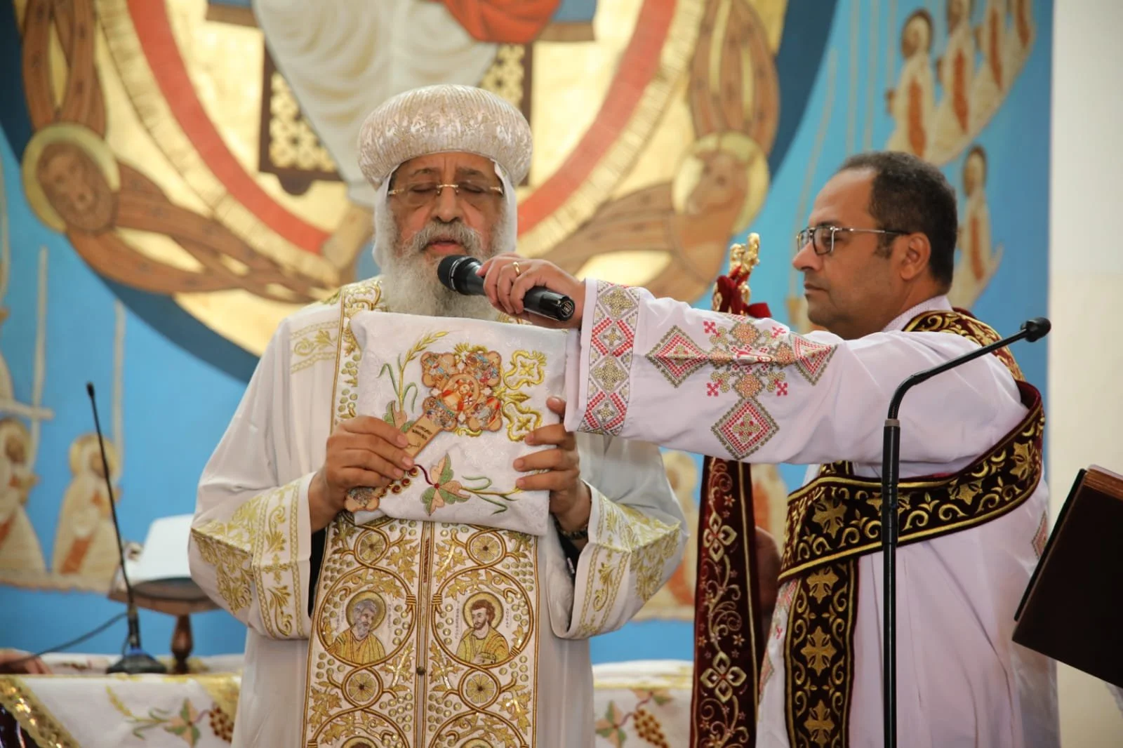 His Holiness Pope Tawadros II Prays the Divine Liturgy at St. Mary of Zeitoun Church, Vienna, Austria