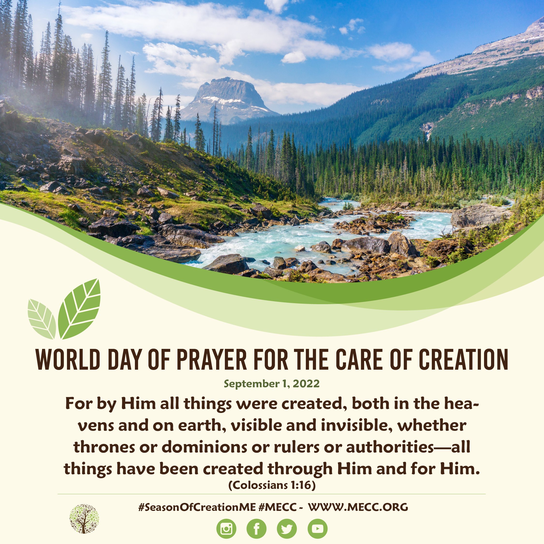 Standing together in Prayer - International Day of Prayer for the Care of Creation - September 1