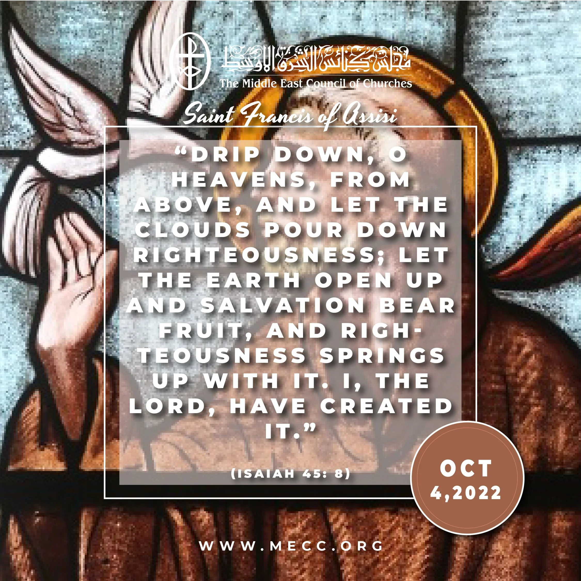 Feast of Saint Francis of Assisi, and End of the “Season of Creation” - October 4