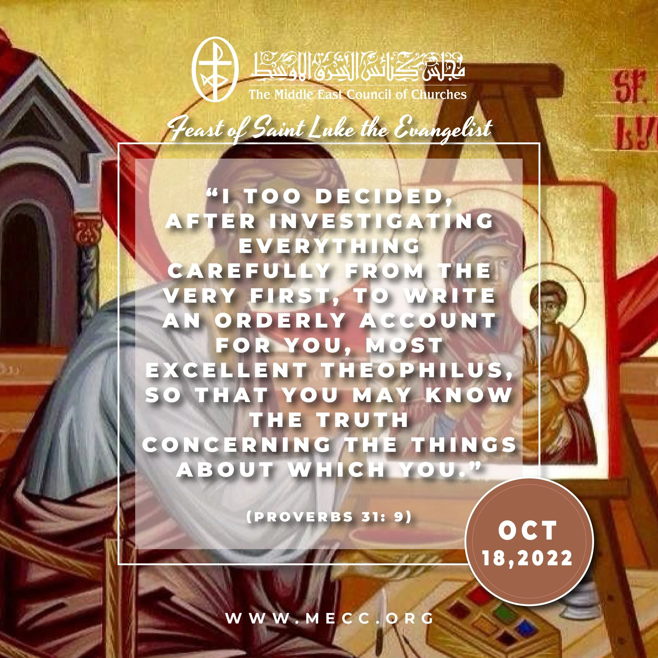 Standing Together in Prayer - Feast of Saint Luke the Evangelist at the Orthodox and Catholic Churches’ Families